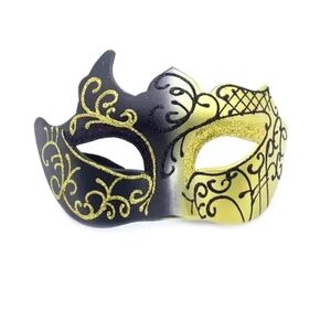 Elegant Black and Gold Masquerade Mask